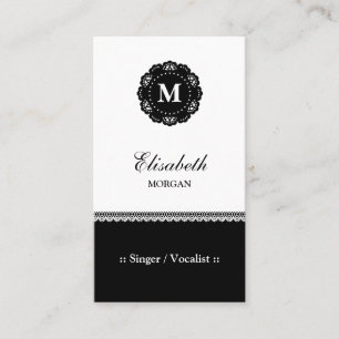 Carte De Visite Chanteur / Vocaliste - Élégant Monogramme en dente
