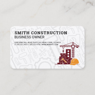 Carte De Visite Chantier de construction Casque de chantier