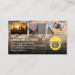 Carte De Visite Chantier de construction   Entrepreneur général   