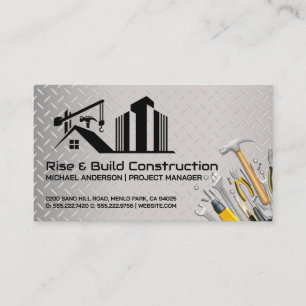 Carte De Visite chantier de construction Outils Builder