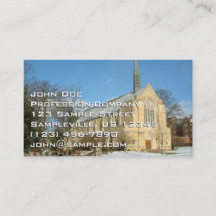 Carte De Visite Chapelle Harbison en hiver au Grove City College