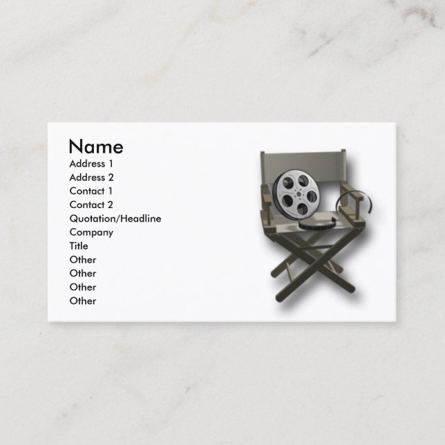 Carte De Visite Chare de cinéaste de film (Devant)