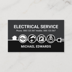 Carte De Visite Chargement de la ligne électrique des icônes