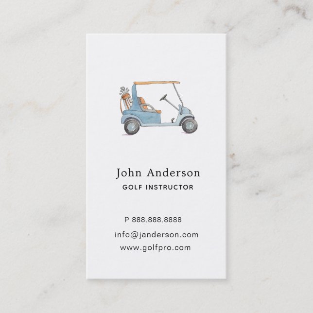 Carte De Visite Chariot de golf et sac Golf pro ou instructeur  (Devant)