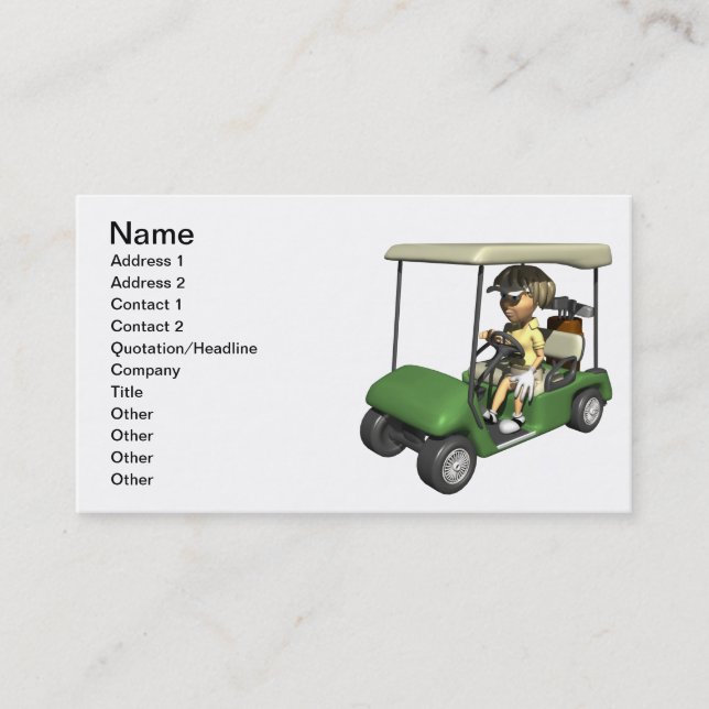 Carte De Visite Chariot de golfeur de femme (Devant)