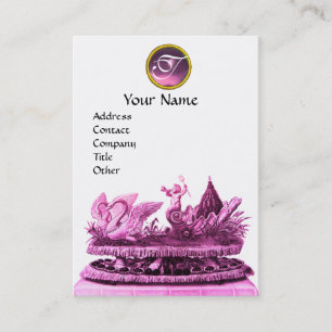 CARTE DE VISITE CHARIOT ÉLÉGANT DE SWANS AVEC CUPCAKES ET PASTEUR