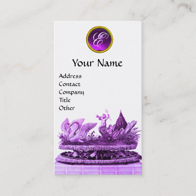 CARTE DE VISITE CHARIOT POURPULAIRE DE SWANS AVEC DES CUPCAKES ET  (Devant)
