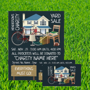 Carte De Visite Charity Yard Sale Event Publicité