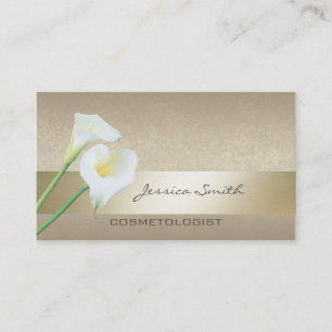 Carte De Visite Charmant chic élégant luxe doré calla lily