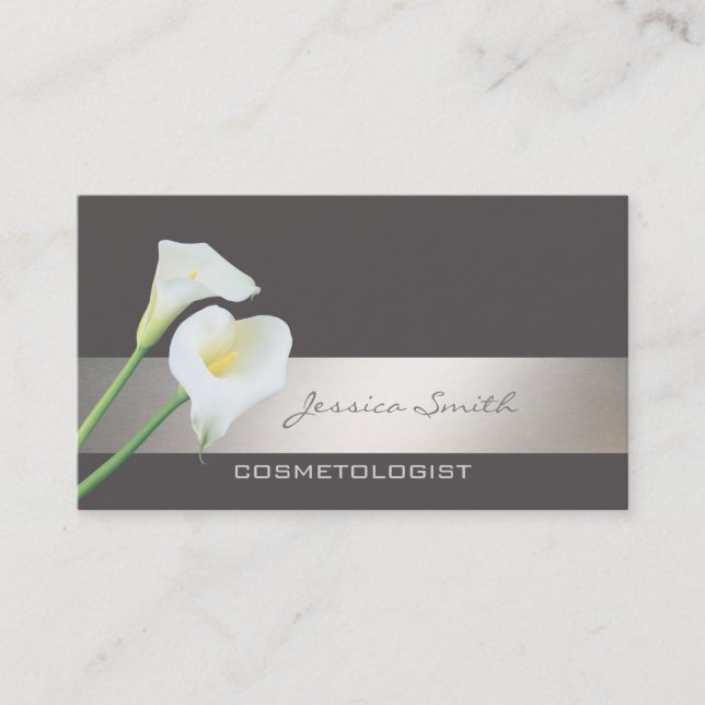 Carte De Visite Charmant chic élégant luxe romantique calla lily (Devant)