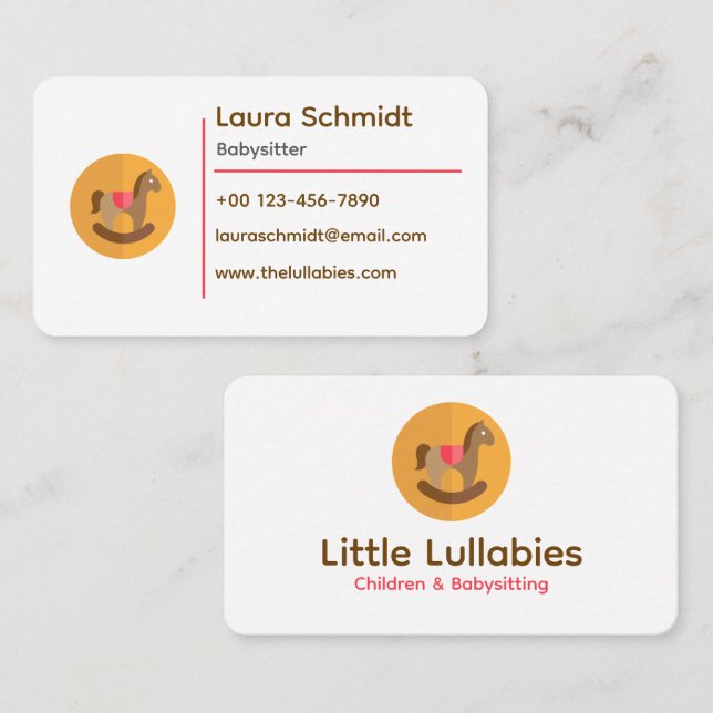 Carte De Visite Charmant Jouant moderne Baby-sitting Soft Terry (Devant / Derrière)