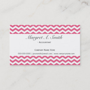 Carte De Visite Charmant, moderne, professionnel du chevron rose t