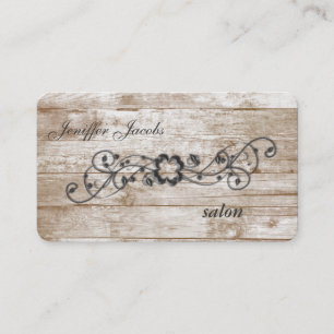Carte De Visite Charme contemporain bois texture shamrock feuille