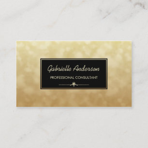 Carte De Visite Charme professionnel Bokeh d'or de noir de