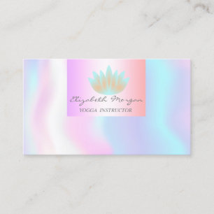 Carte De Visite Charme Professionnel Moderne, Lotus, Holographique