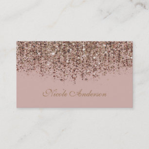 Carte De Visite Charme rose de parties scintillantes d'or de
