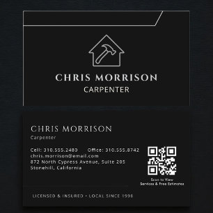 Carte De Visite Charpentier Code QR Menuisier