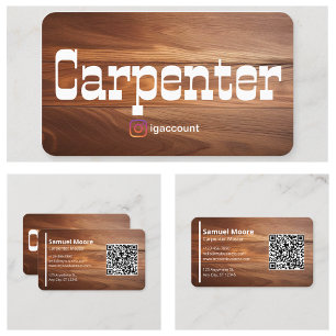 Carte De Visite Charpentier rustique unique