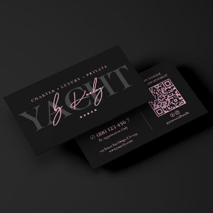 Carte De Visite Charter de yacht exécutif Minimal Rose Noir