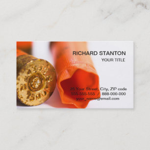 Carte De Visite Chasse en plastique cartriges