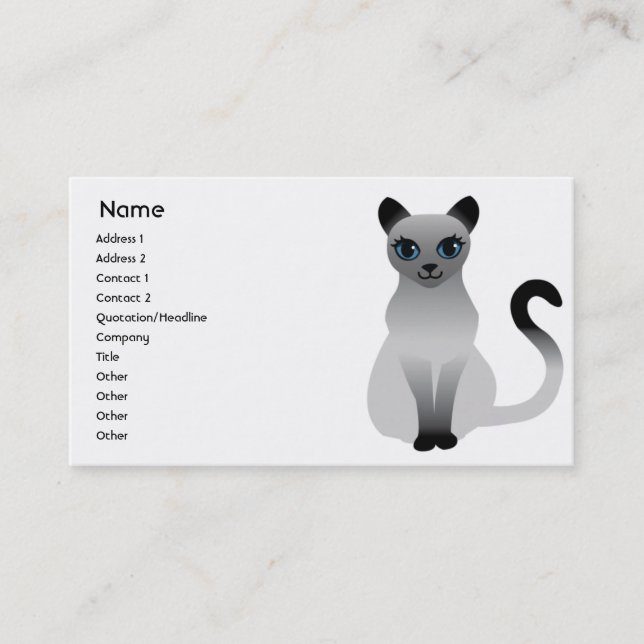 Carte De Visite Chat - affaires (Devant)