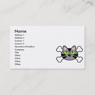Carte De Visite chat attitude et os croisés