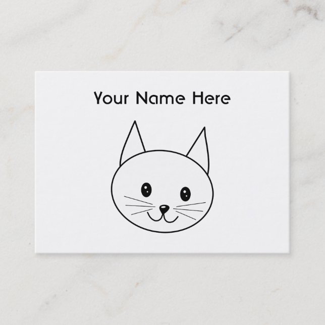 Carte De Visite Chat blanc (Devant)