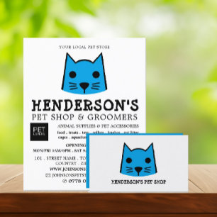 Carte De Visite Chat bleu, Boutique pour animaux de compagnie et G