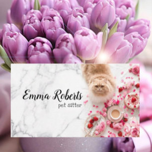 Carte De Visite Chat Chien Line Logo Petsitter Petwalker petshop