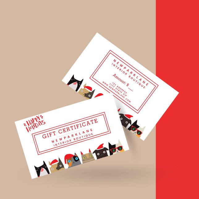 Carte De Visite Chat de Noël Cartoons de chats de Noël (Créateur téléchargé)