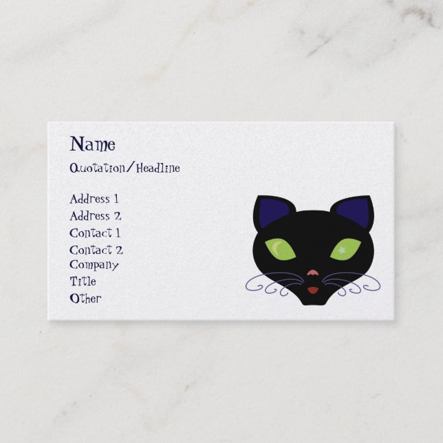 Carte De Visite Chat de nuit (Devant)
