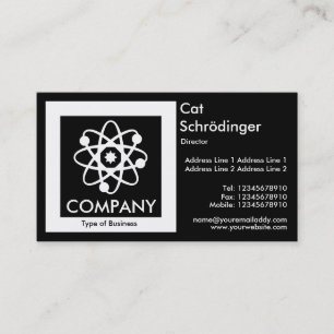 Carte De Visite Chat de Schrödinger - Noir