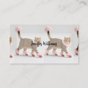 Carte De Visite Chat de Style en Talons Roses et Glamour Douill