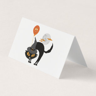 Carte De Visite Chat d'Halloween éffrayant