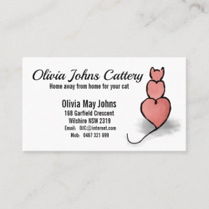Carte De Visite Chat du coeur