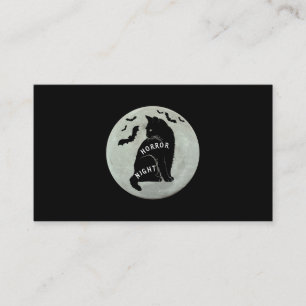 Carte De Visite Chat Effrayant Dit Nuit D'Horreur Avec Chats Hallo