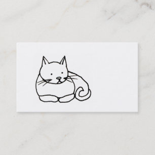 Carte De Visite Chat - logo de symbole d'art de dessin de minou