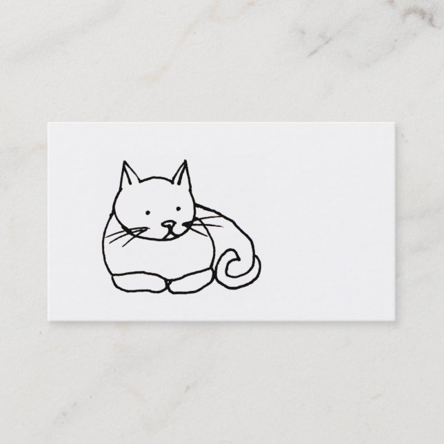 Carte De Visite Chat - logo de symbole d'art de dessin de minou (Devant)