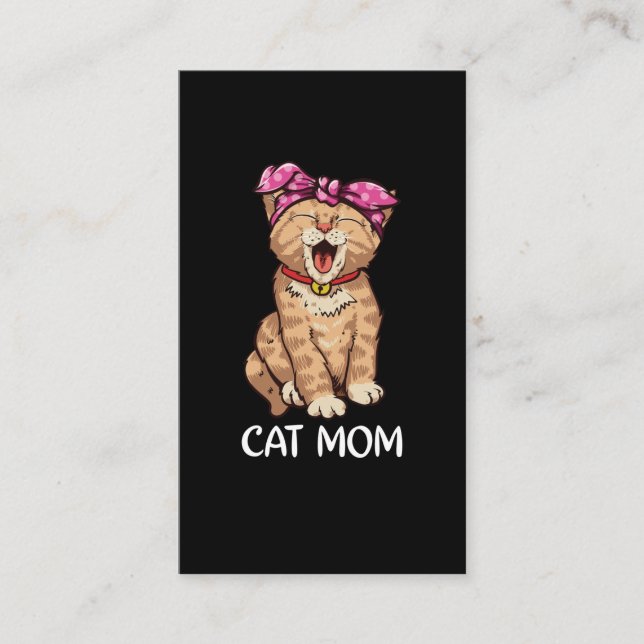 Carte De Visite Chat Maman Bandana Cute Kitten Lover (Devant)