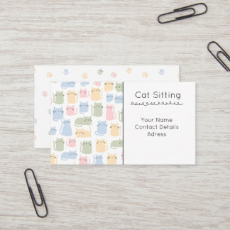 Carte De Visite Chat Mignon Assis
