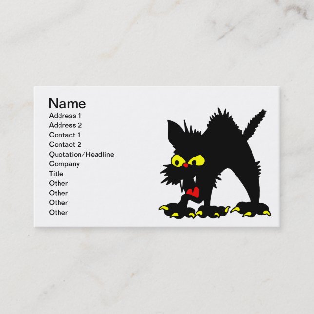 Carte De Visite Chat noir (Devant)
