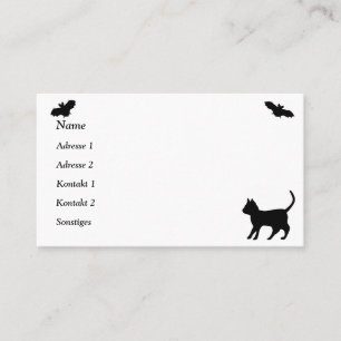 Carte De Visite Chat noir avec chauve-souris