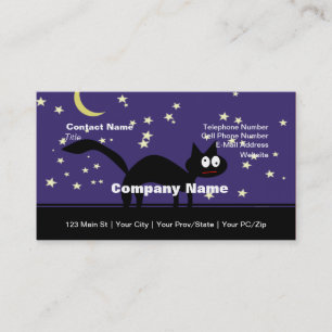 Carte De Visite Chat noir d'Halloween sur clôture