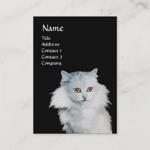 CARTE DE VISITE CHAT NOIR ET CHAT BLANC