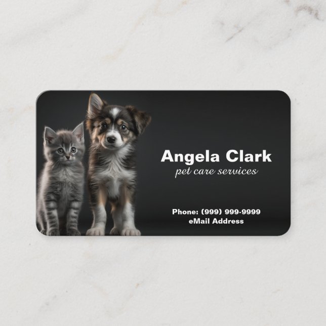 Carte De Visite Chat ou chien ou animal de compagnie marcher / Car (Devant)