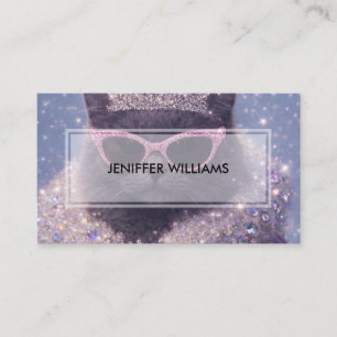 Carte De Visite Chat Reine Glamour Portrait Fantastique Étincelant