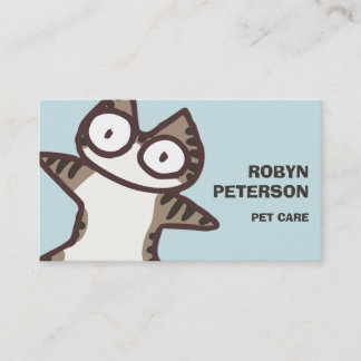 Carte De Visite Chat tigré bleu-clair