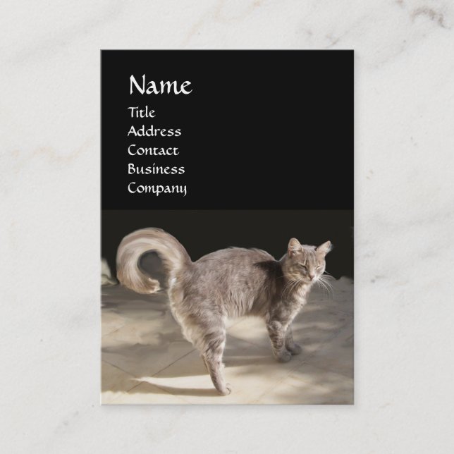 CARTE DE VISITE CHAT TURQUE MONOGRAMME (Devant)