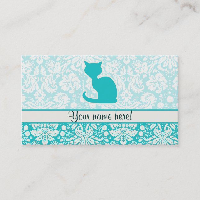 Carte De Visite Chat turquoise (Devant)