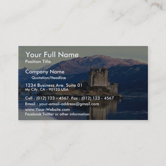 Carte De Visite Château d'Eileen Donan, loch Duich, Ecosse (Devant)